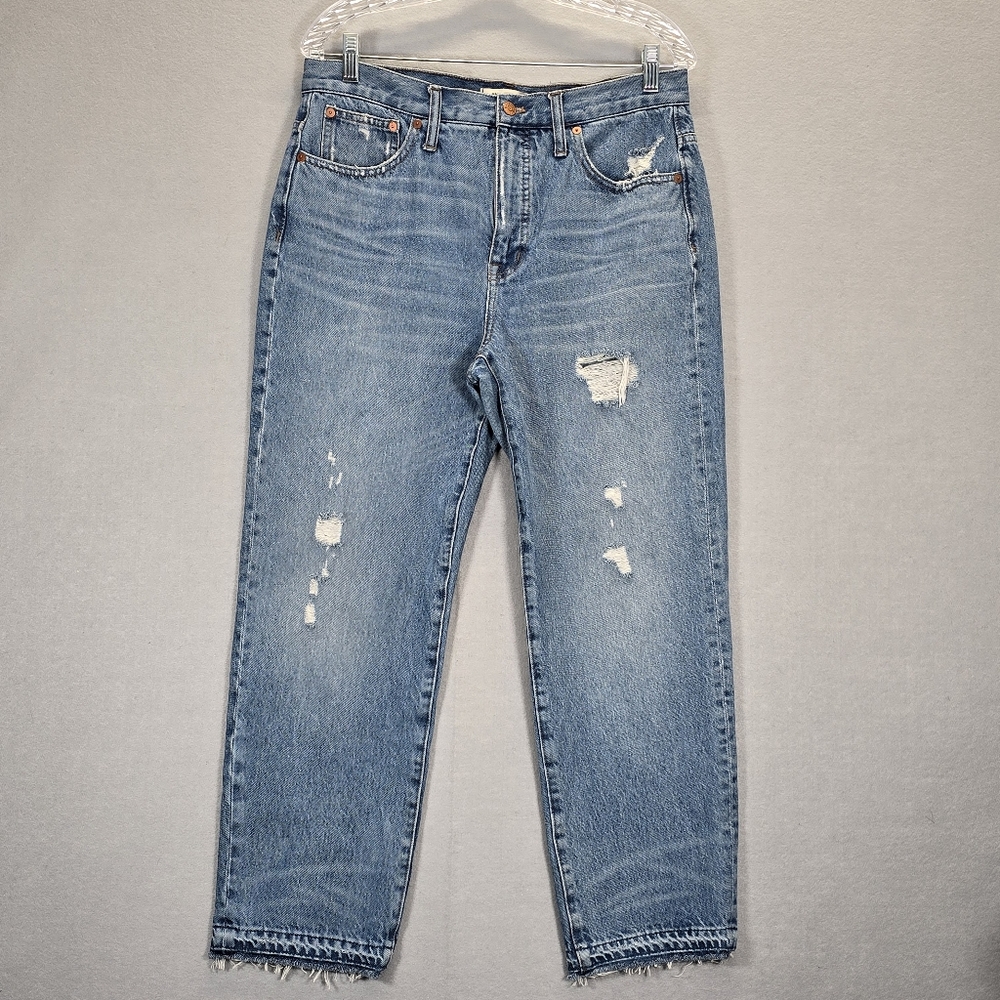 Madewell Classic Straight Womens Jeans High Rise Distressed Size 30